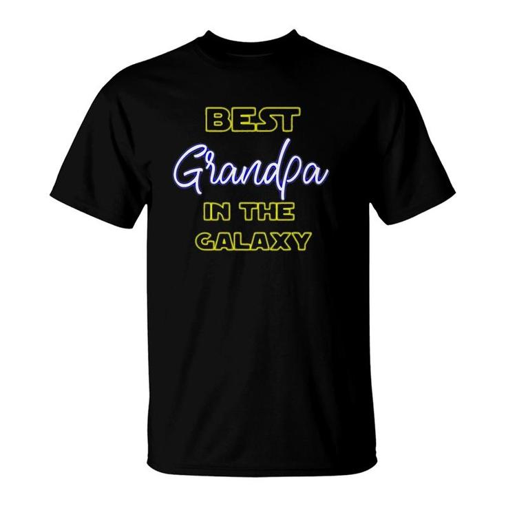 Best Grandpa In The Galaxy Grandfather American Granddad T-Shirt
