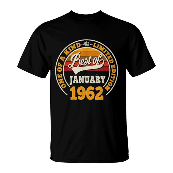 Best Of January 1962 60Th Birthday 60 Years Old  T-Shirt