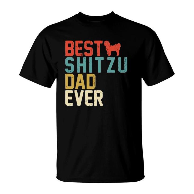 Best Shitzu Dad Ever  Retro Vintage T-Shirt