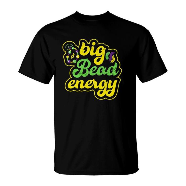 Big Bead Energy Carnival Funny Vintage Mardi Gras T-Shirt