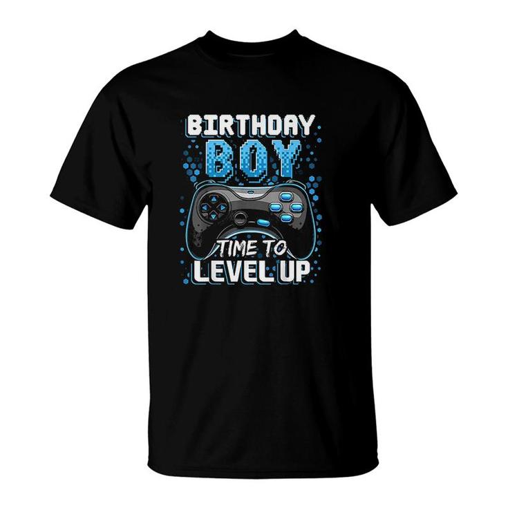 Birthday Boy Time To Level Up Video Game Birthday Gift Boys  T-Shirt