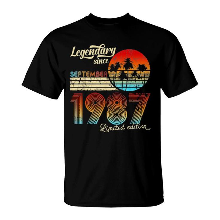Birthday Legendary Since September 1987  T-Shirt
