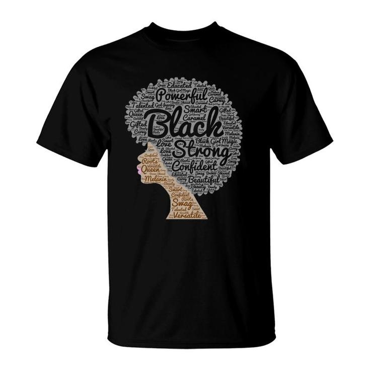 Black History Month Afro Word Art Natural Hair T-Shirt