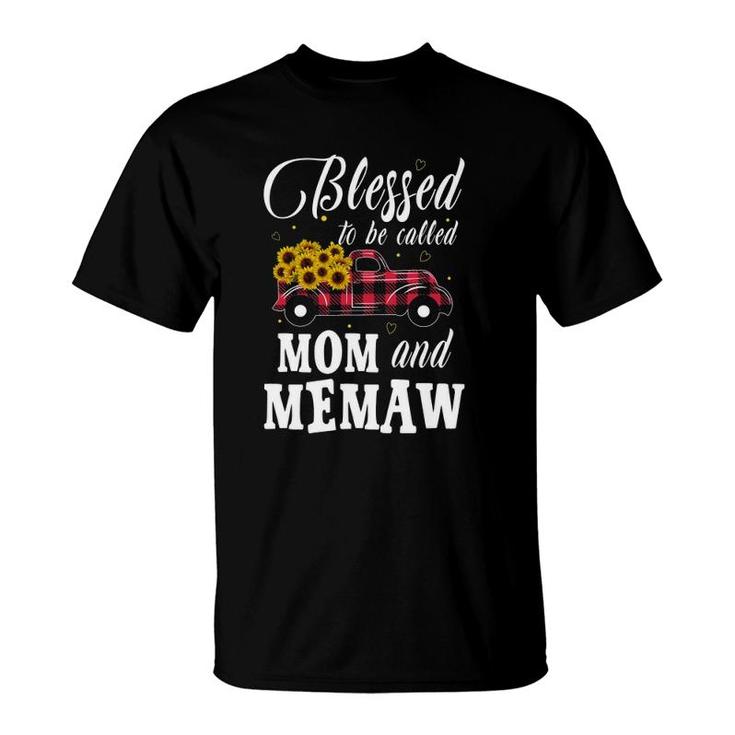 Blessed To Be Called Mom And Memaw Mother's Day Grandma Pickup Truck Sunflowers T-Shirt