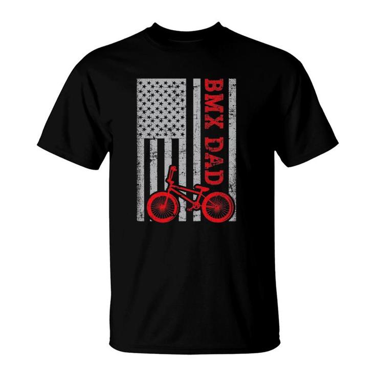 Bmx Dad Patriot Freestyle Bike Funny Father's Day Gift Usa T-Shirt