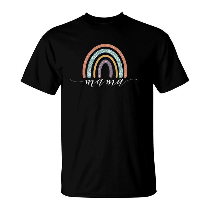 Boho Rainbow Mama Rustic Pastel Earth Tones T-Shirt