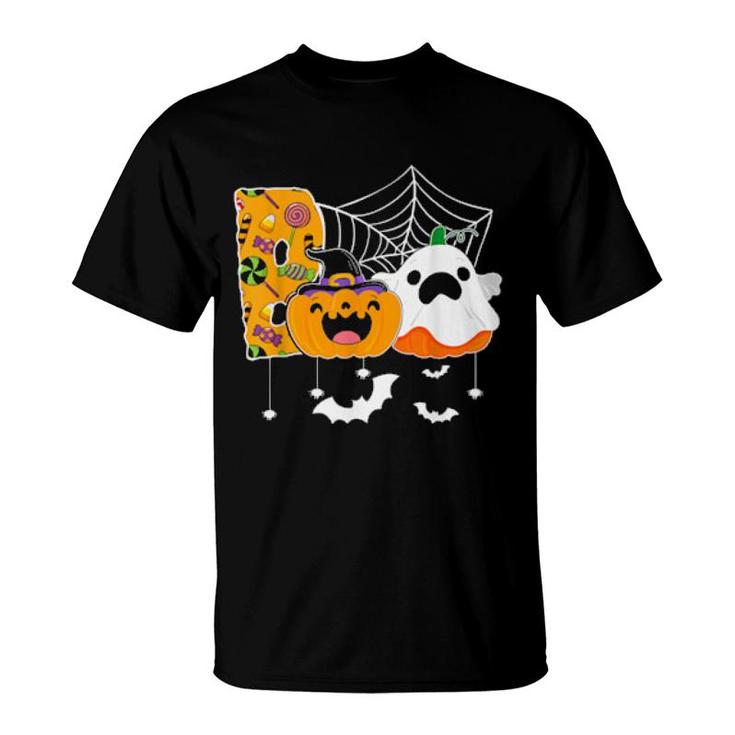 Boo Halloween Ghost Witch Pumpkins Costume Girls Boys Boo  T-Shirt