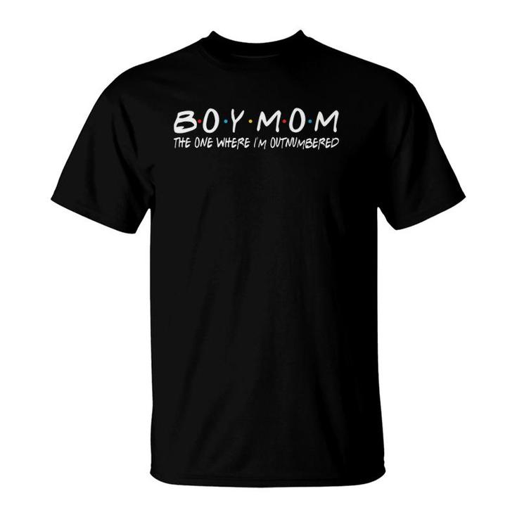 Boy Mom The One Where I'm Outnumbered Funny Vintage T-Shirt