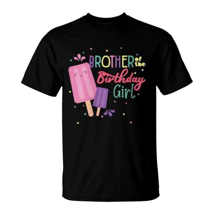 Brother Of The Birthday Girl Ice Cream Theme Matching Family  T-Shirt