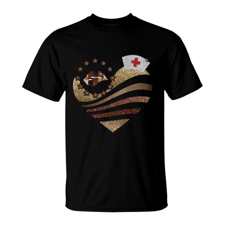 Brown Heart Design T-Shirt