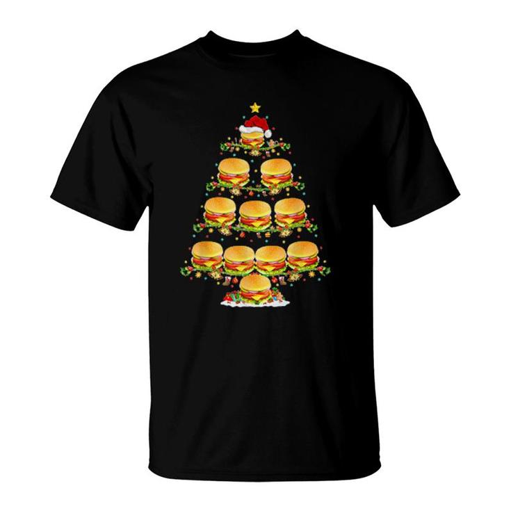 Burgers Xmas Lighting Santa Burgers Christmas  T-Shirt