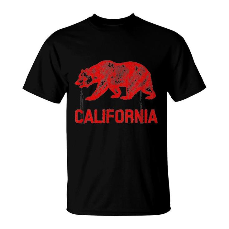 California Republic Flag Distressed Bear T-Shirt