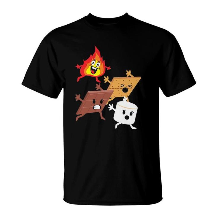 Campfire Chasing Smores Funny S'mores Lover Camping T-Shirt