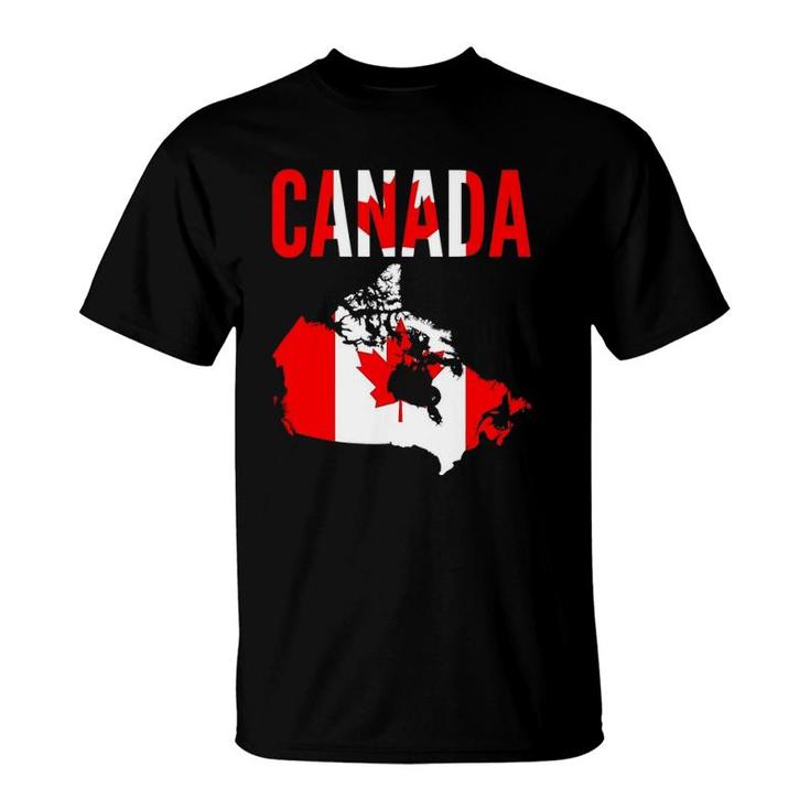 Canadian Gift - Canada Country Map Flag T-Shirt
