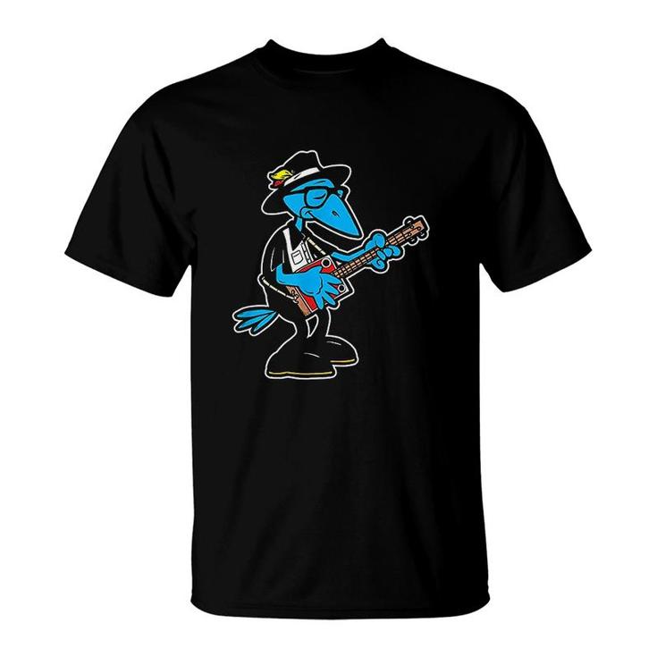 Cartoon Crow Blues Guitarist T-Shirt