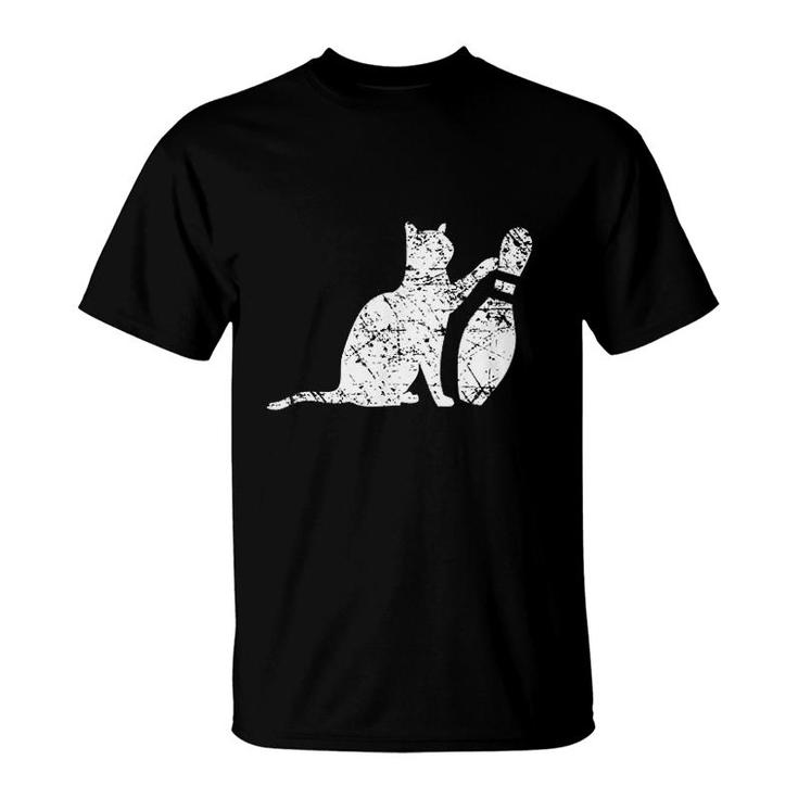Cat Bowling Pin Funny Team Gift T-Shirt