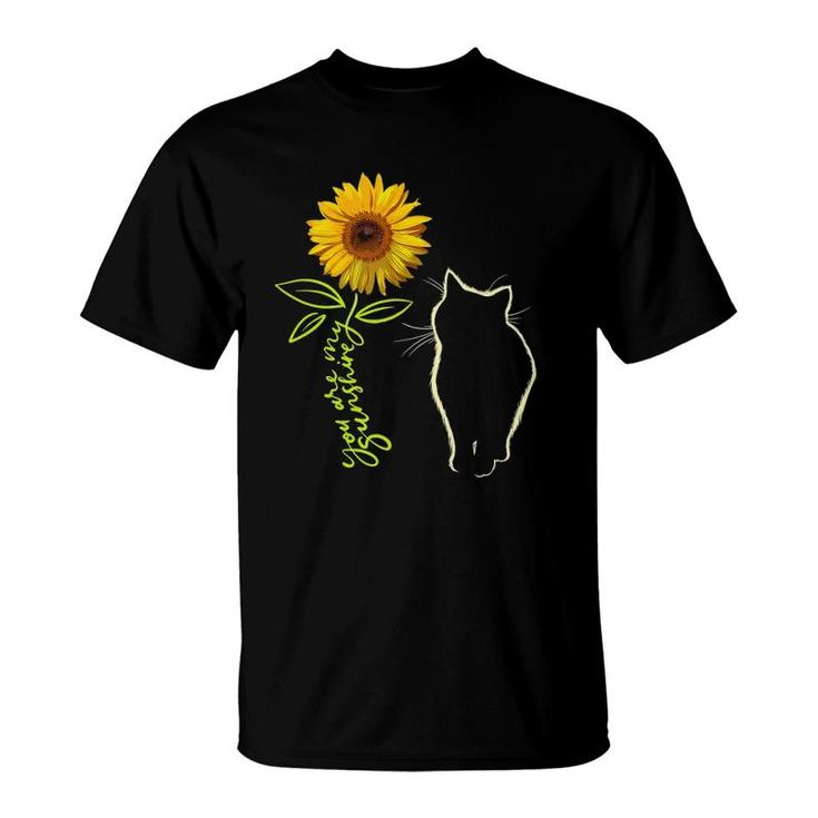 Cat Graphic Cat Sunflower Cat Sunshine T-Shirt