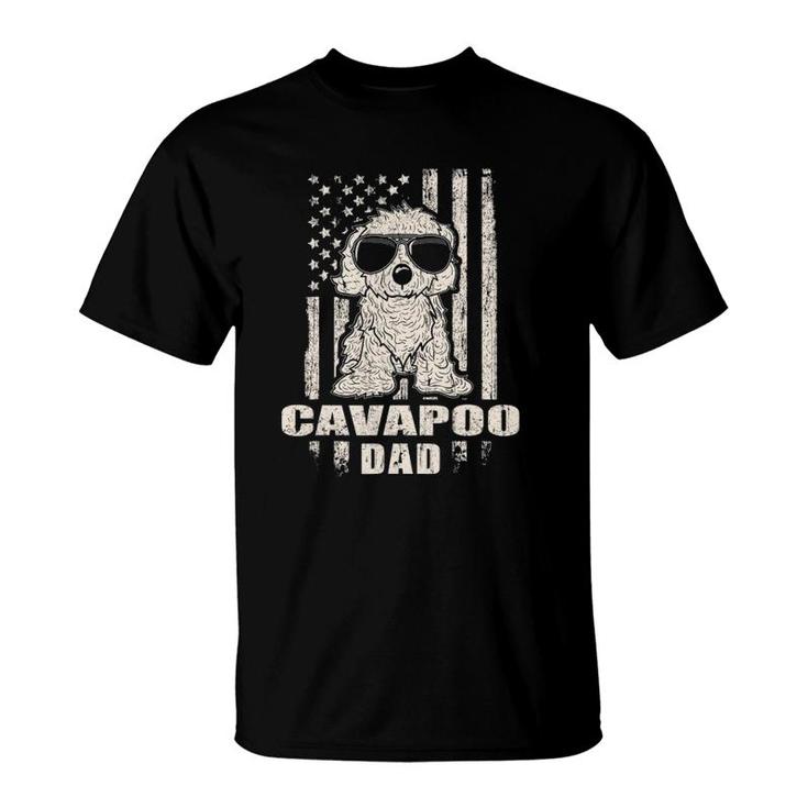 Cavapoo Dad Cool Vintage Retro Proud American T-Shirt