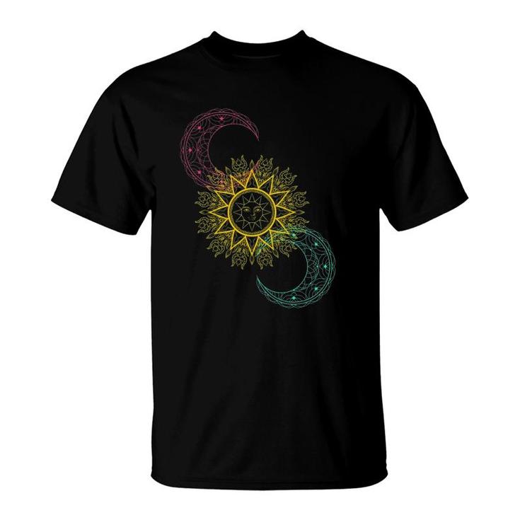 Celestial Bodies Galaxy Sun Moon Stars Outer Space Astronomy T-Shirt