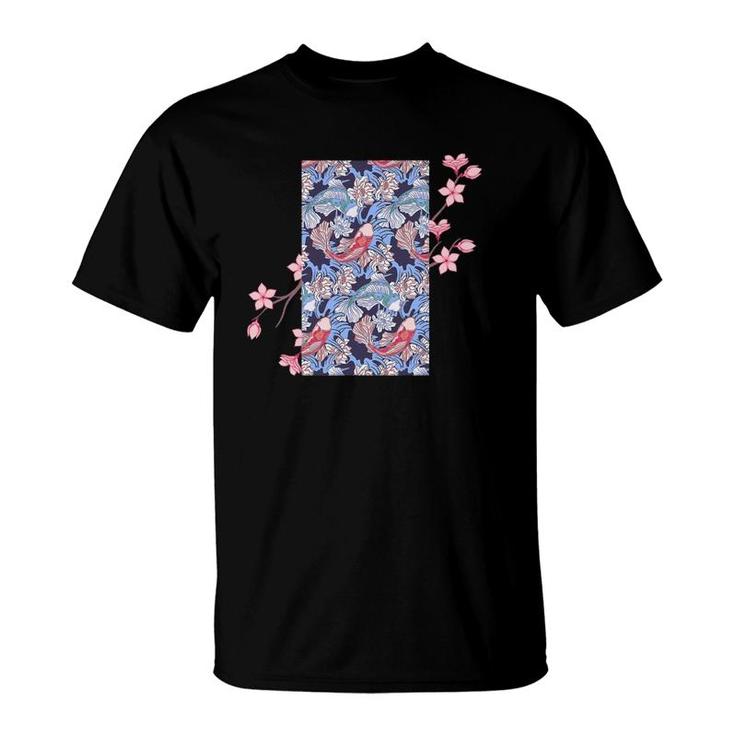 Cherry Blossom Japanese Koi Fish Nishikigoi Koi Carp T-Shirt