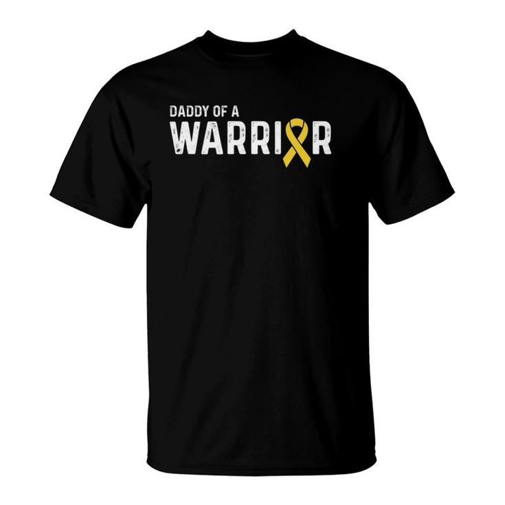 Childhood Cancer Awareness Products Ribbon Warrior Dad T-Shirt