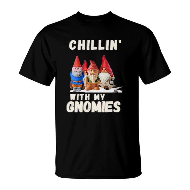 Chillin' With My Gnomies Fun Christmas Tee T-Shirt