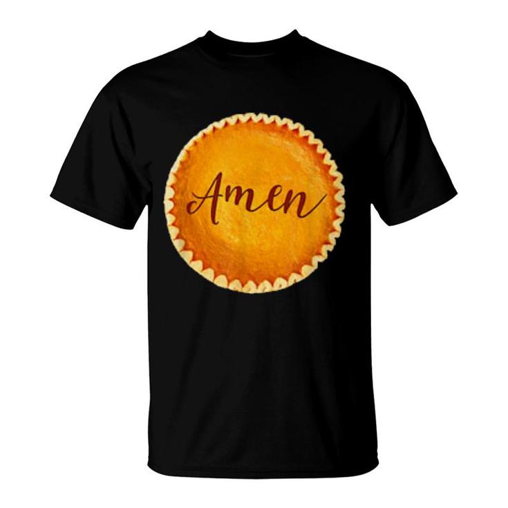 Christian Thanksgiving Pumpkin Pie Prayer Amen Grated Ul  T-Shirt
