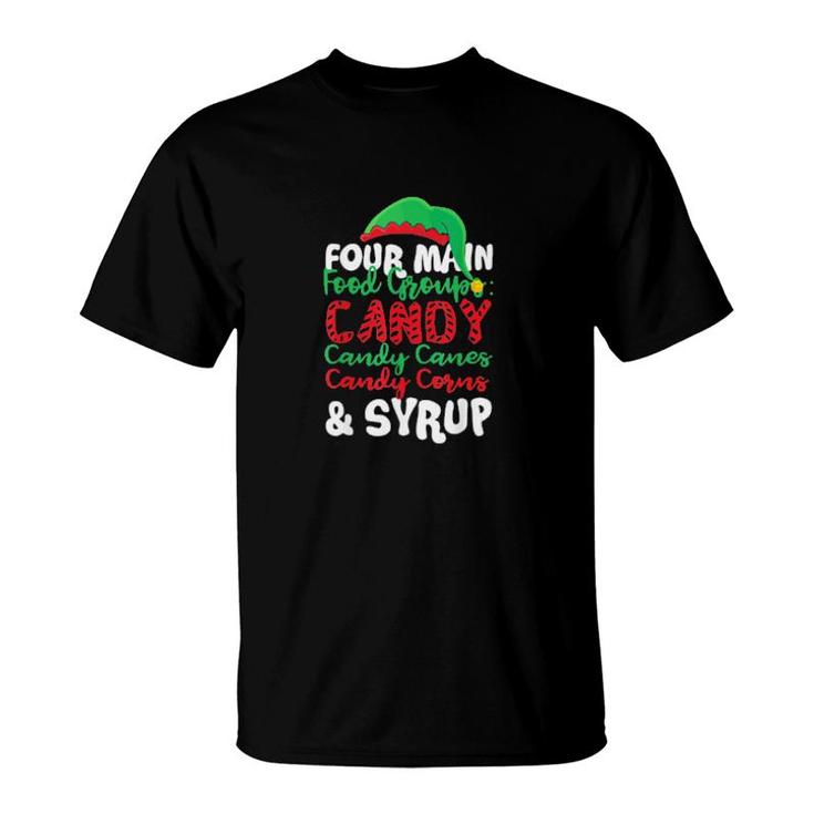 Christmas Four Main Food Groups Elf Buddy Holiday Sweat T-Shirt
