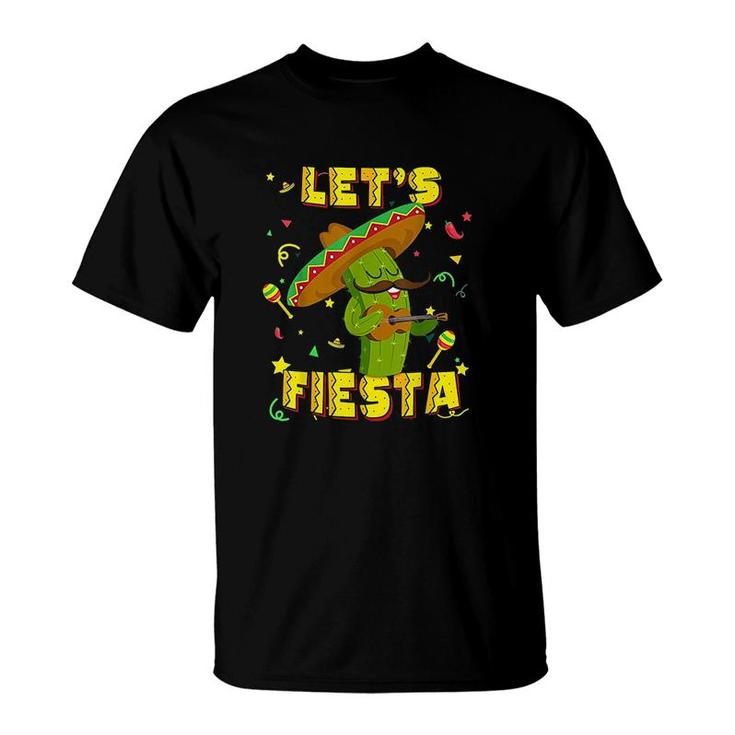 Cinco De Mayo Lets Fiesta Cactus Sombrero Hat Gift T-Shirt