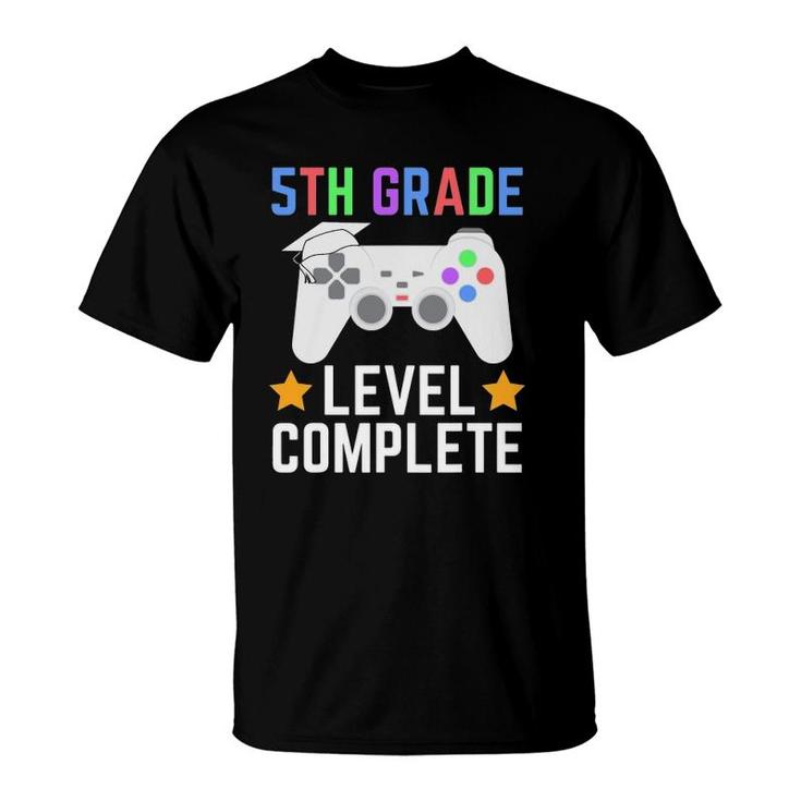 Class Of 2021 5Th Grade Level Complete Gamer Graduation Gift T-Shirt