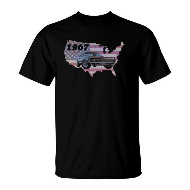 Classic 1960S American Muscle Car American Flag T-Shirt