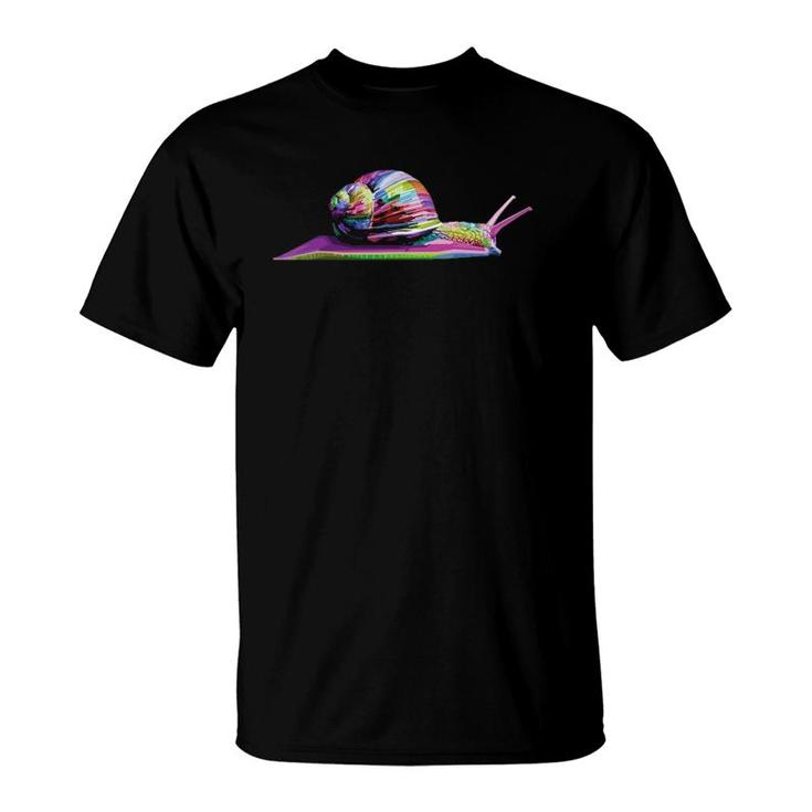 Colorful Snail Art Gifts For Lover Land Snails Or Gastropods T-Shirt