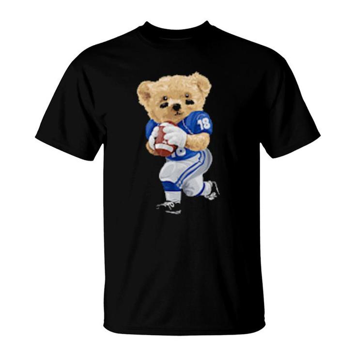 Cool Teddy Bear Playing Rugbys & Cool Designs  T-Shirt