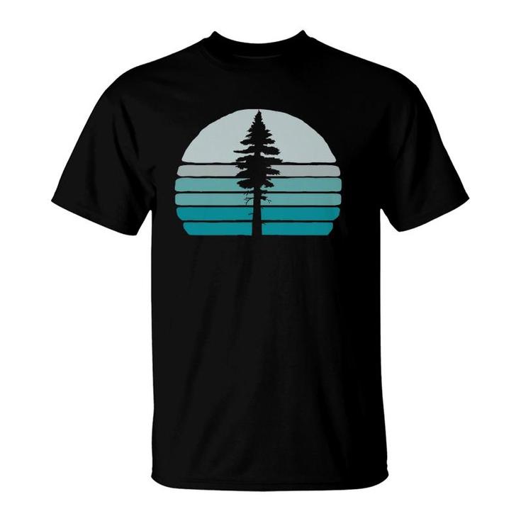 Cool Vintage Tree & Retro Sunset 80S Outdoor Graphic T-Shirt