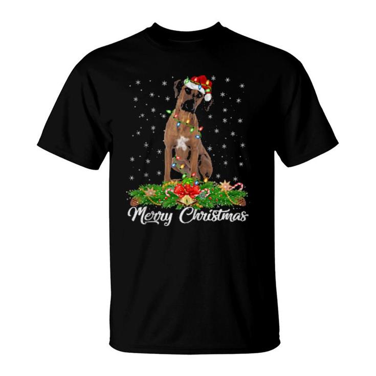 Coonhound Dog Matching Santa Hat Coonhound Christmas T-Shirt