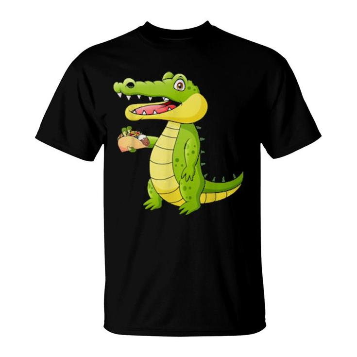 Crocodile Eat Taccos, Tacco Mexican Fast Food  T-Shirt
