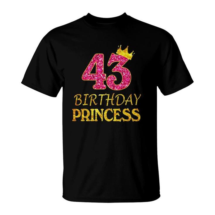 Crown 43Rd Birthday Princess Girl  43 Years Old Gifts T-Shirt