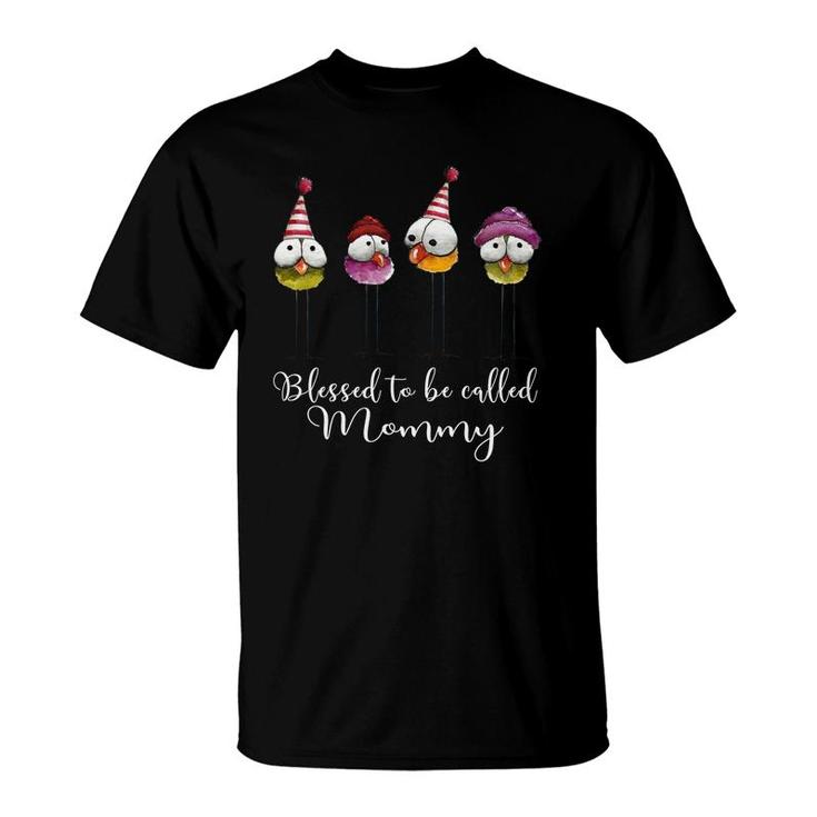 Cute Blessed To Be Called Mommy Black T-Shirt