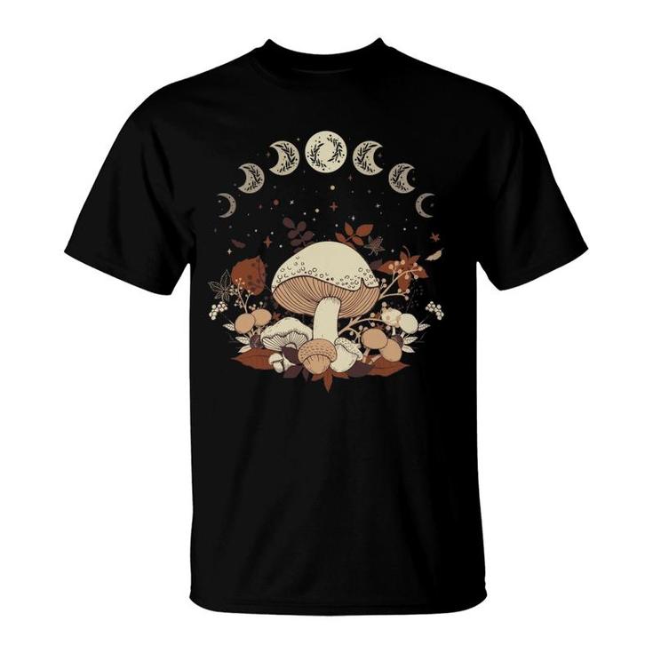 Cute Cottagecore Moon Phases And Mushrooms Fall T-Shirt