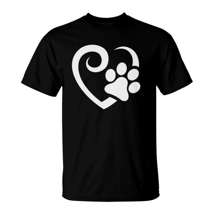 Cute Heart Pawfunny Fur Mama Rescue Animal T-Shirt