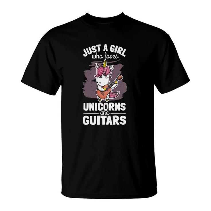 Cute Unicorn Guitar Player Woman Magical Girl Guitarist T-Shirt