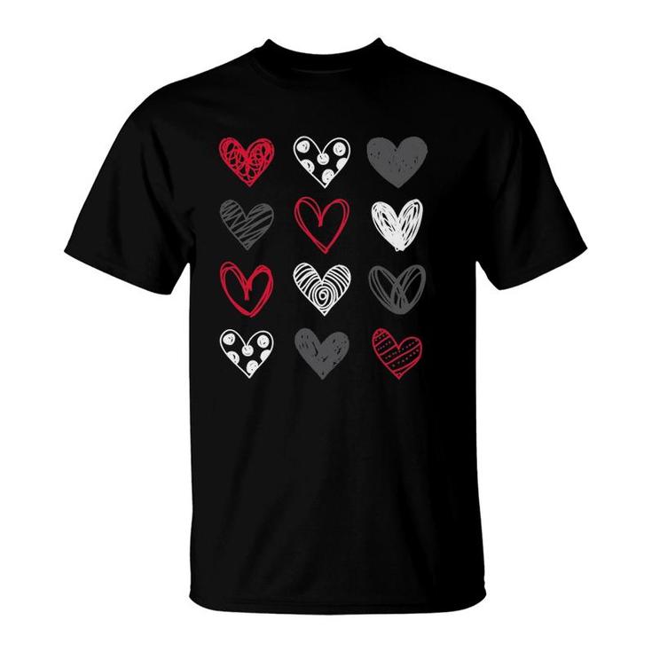 Cute Valentine's Day Hearts Fall In Love T-Shirt