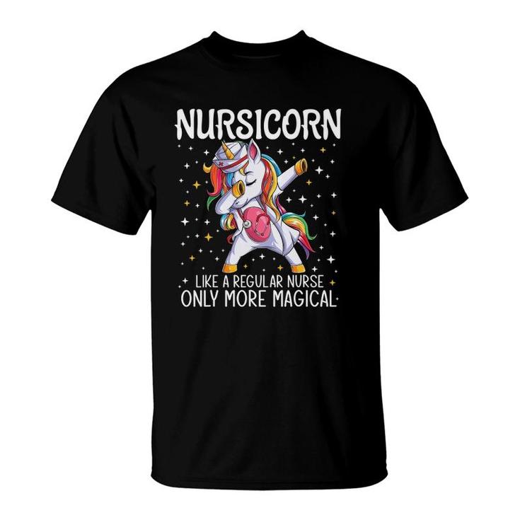 Dabbing Unicorn Nursicorn Funny Nurse Gift Women Men Cna Rn T-Shirt