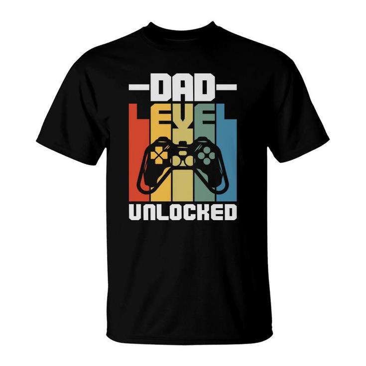 Dad Level Unlocked Dad To Be First Dad 1St Fathers Day T-shirt