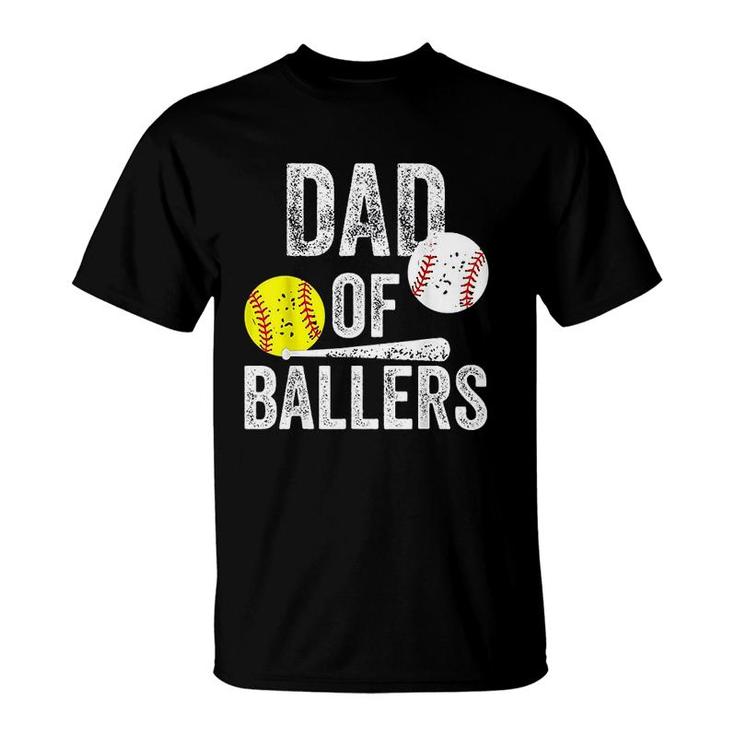 Dad Of Ballers Funny Baseball T-Shirt