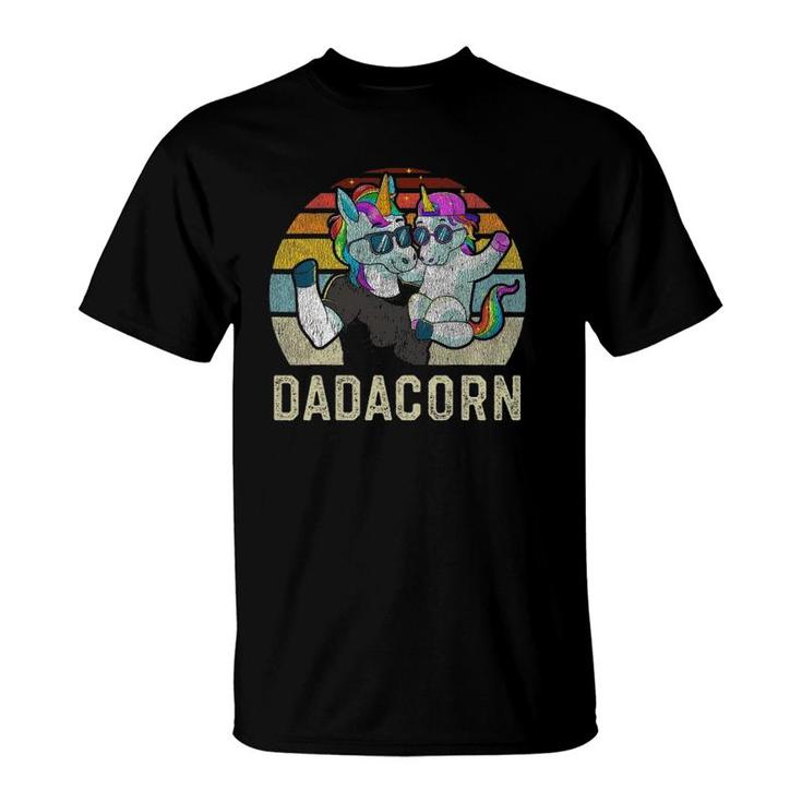 Dadacorn Unicorn Dad Papa Retro Vintage Father's Day Gift T-Shirt