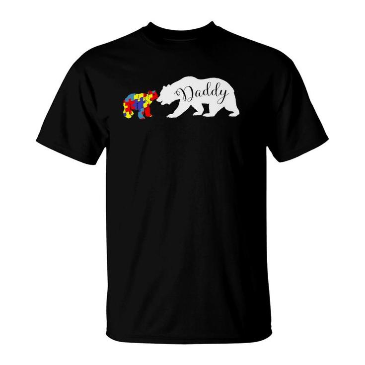 Daddy Bear Autism Awareness Month Dad Men Gift  T-Shirt