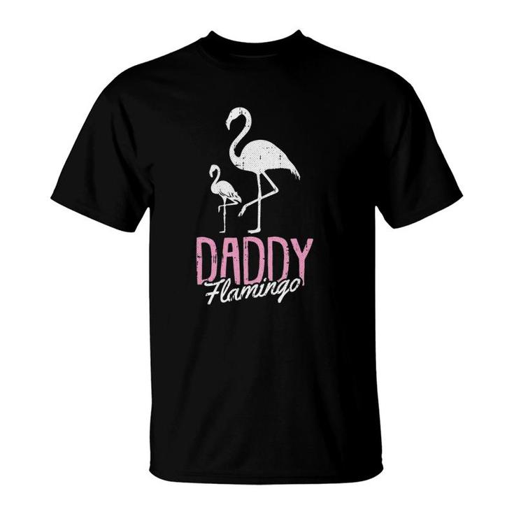 Daddy Flamingo Father's Day Cute Bird Summer Papa Dad-A Pops T-Shirt
