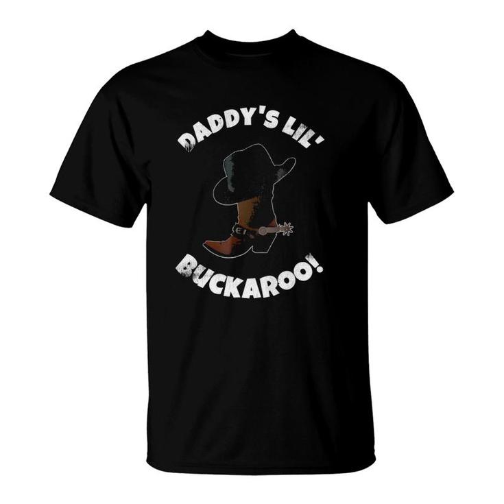 Daddy's Lil Buckaroo Cowboy Hat Boots Birthday Party T-Shirt