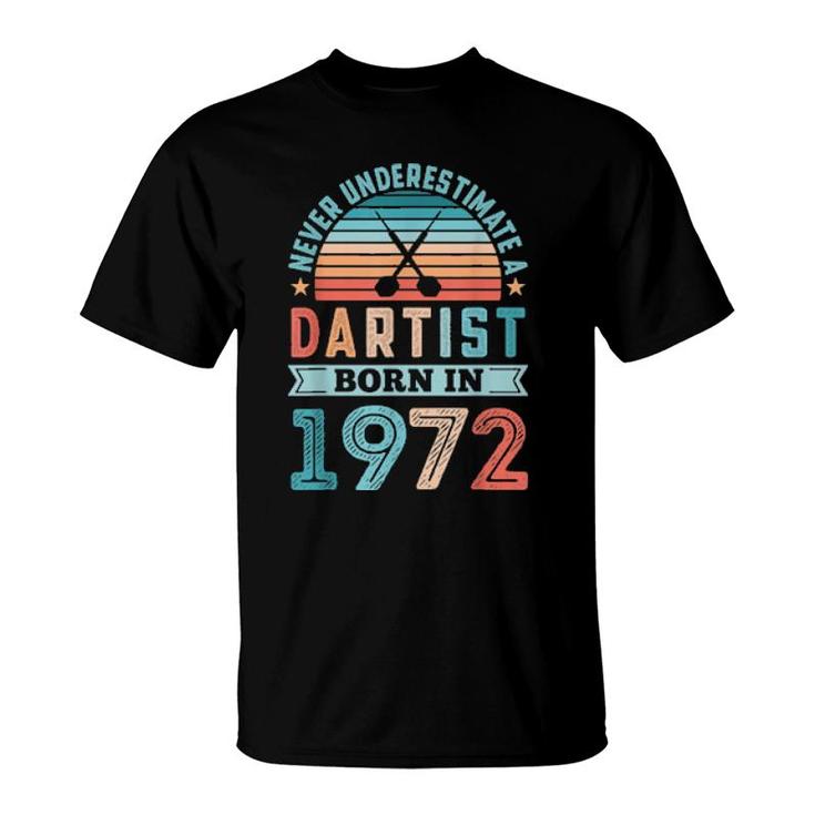 Dartist Born 1972 50Th Birthday Darts T-Shirt